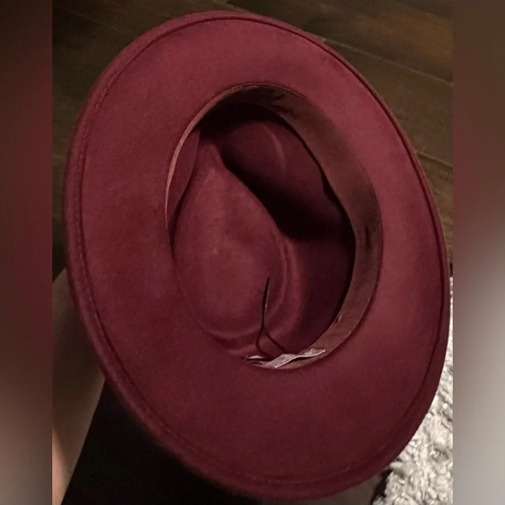 ‼️RARE‼️🎸Summer & Rose🎸🔥NWT🔥Wool Fedora in Cranberry - Picture 13 of 13